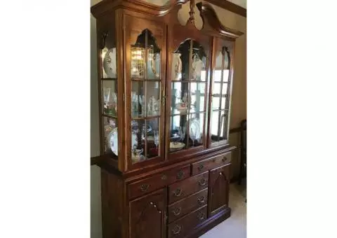 Cherry Dining Room Table, Hutch, Buffet & Chairs