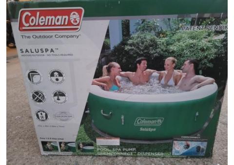 Coleman SaluSpa 6 Person Round Portable Inflatable Indoor/Outdoor Hot Tub Spa