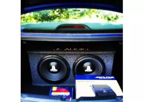 JL Audio 12-inch Subwoofers with Alpine Amplifier - $500